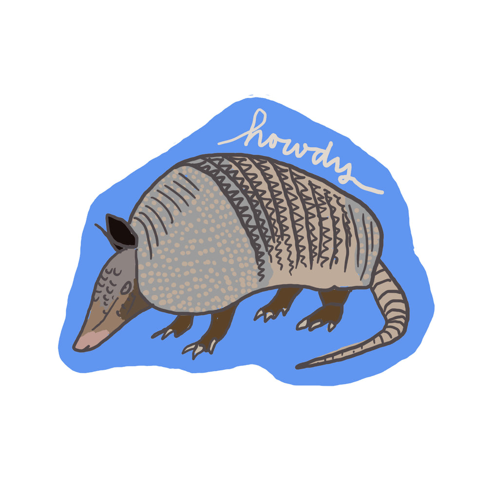 Howdy Armadillo Sticker