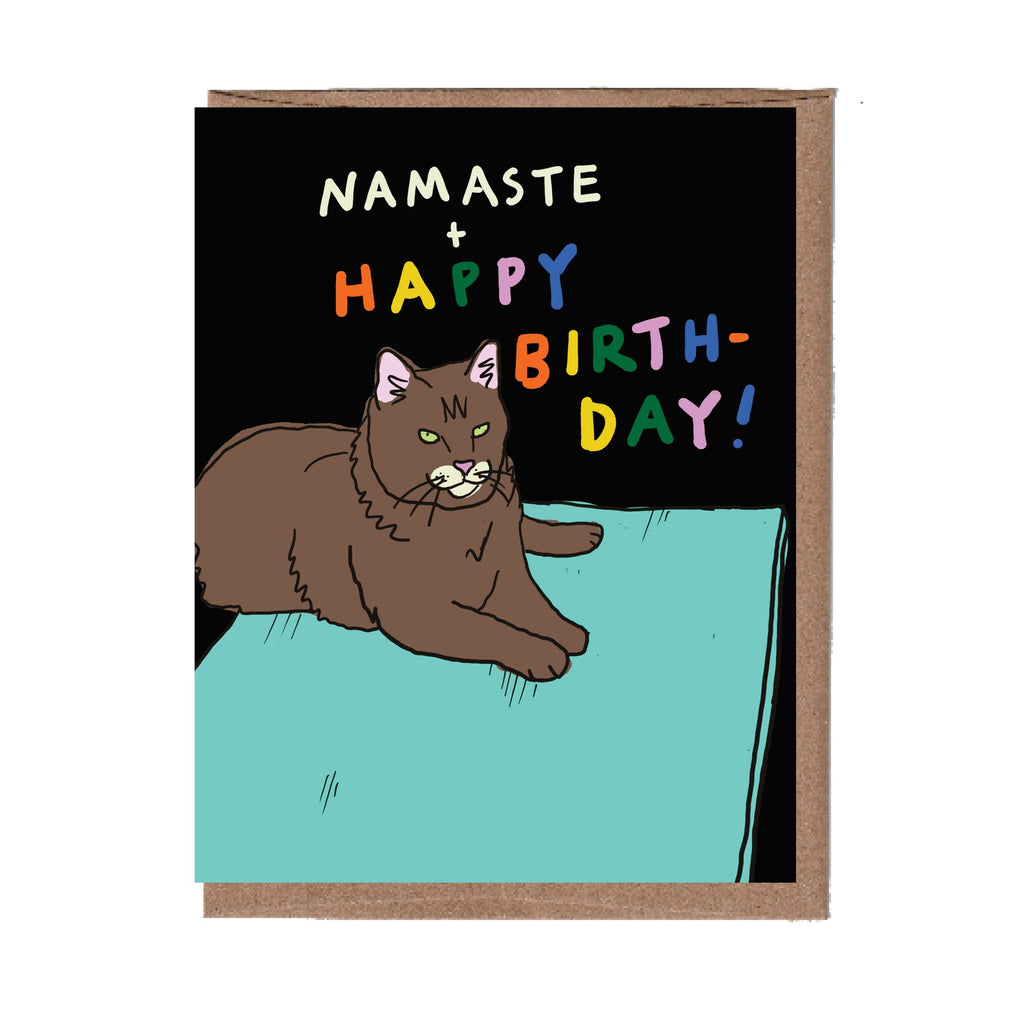 Yoga Cat Birthday Card