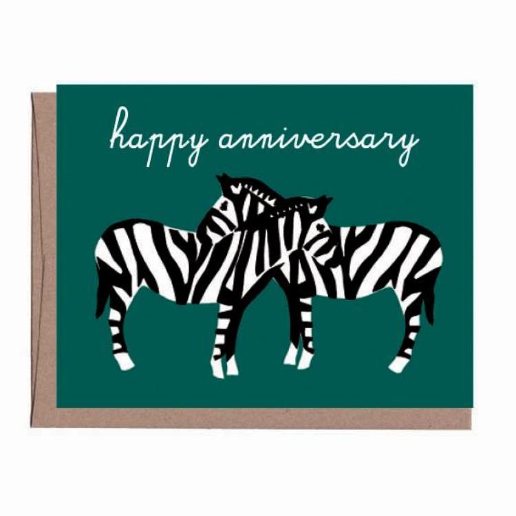 Necking Zebras Anniversary Card