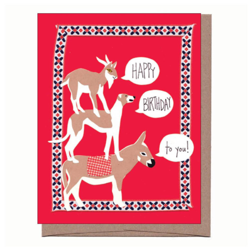 Stacked Animals Birthday Card