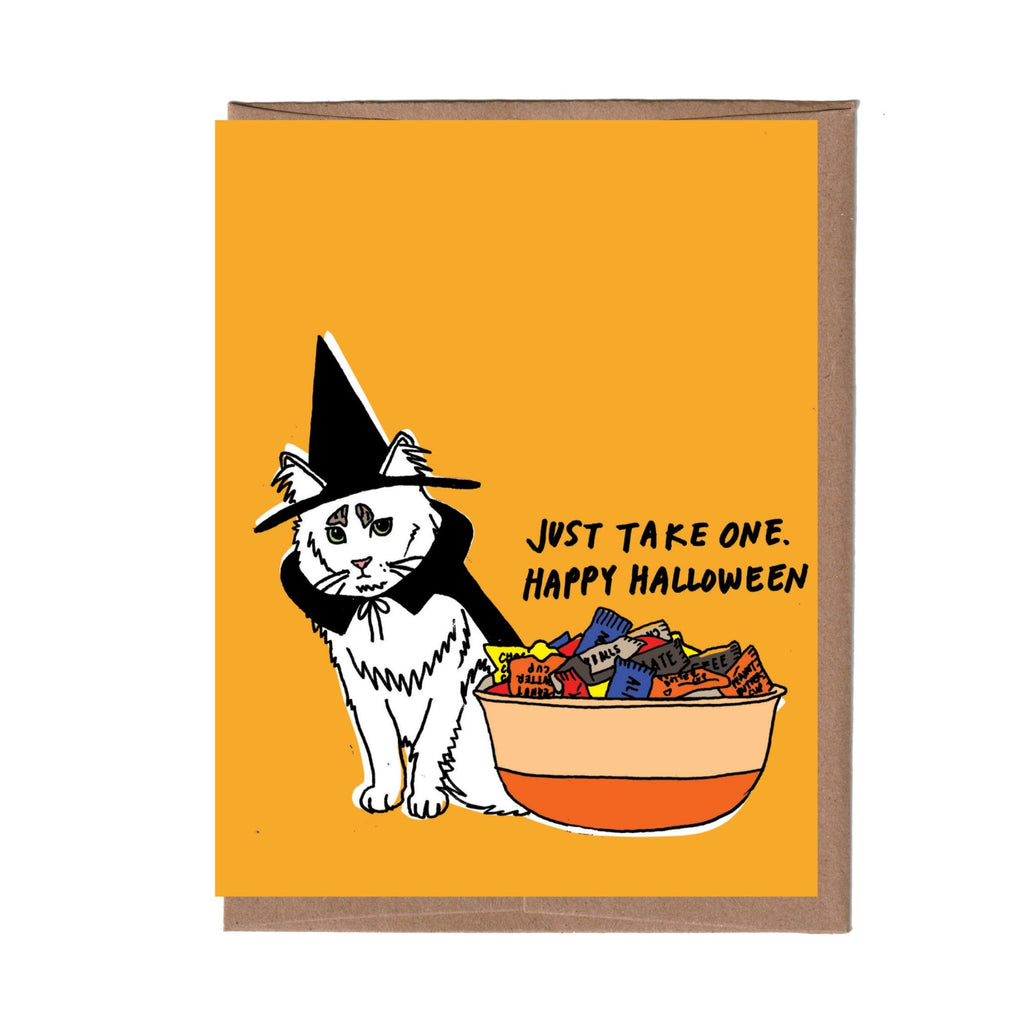 Witch Cat Halloween Card