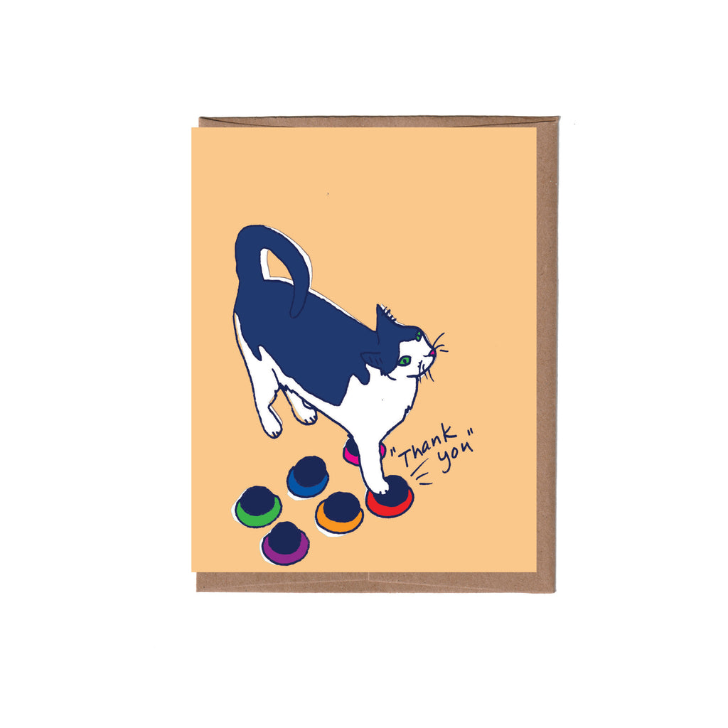 Cat Buttons Thank You Note