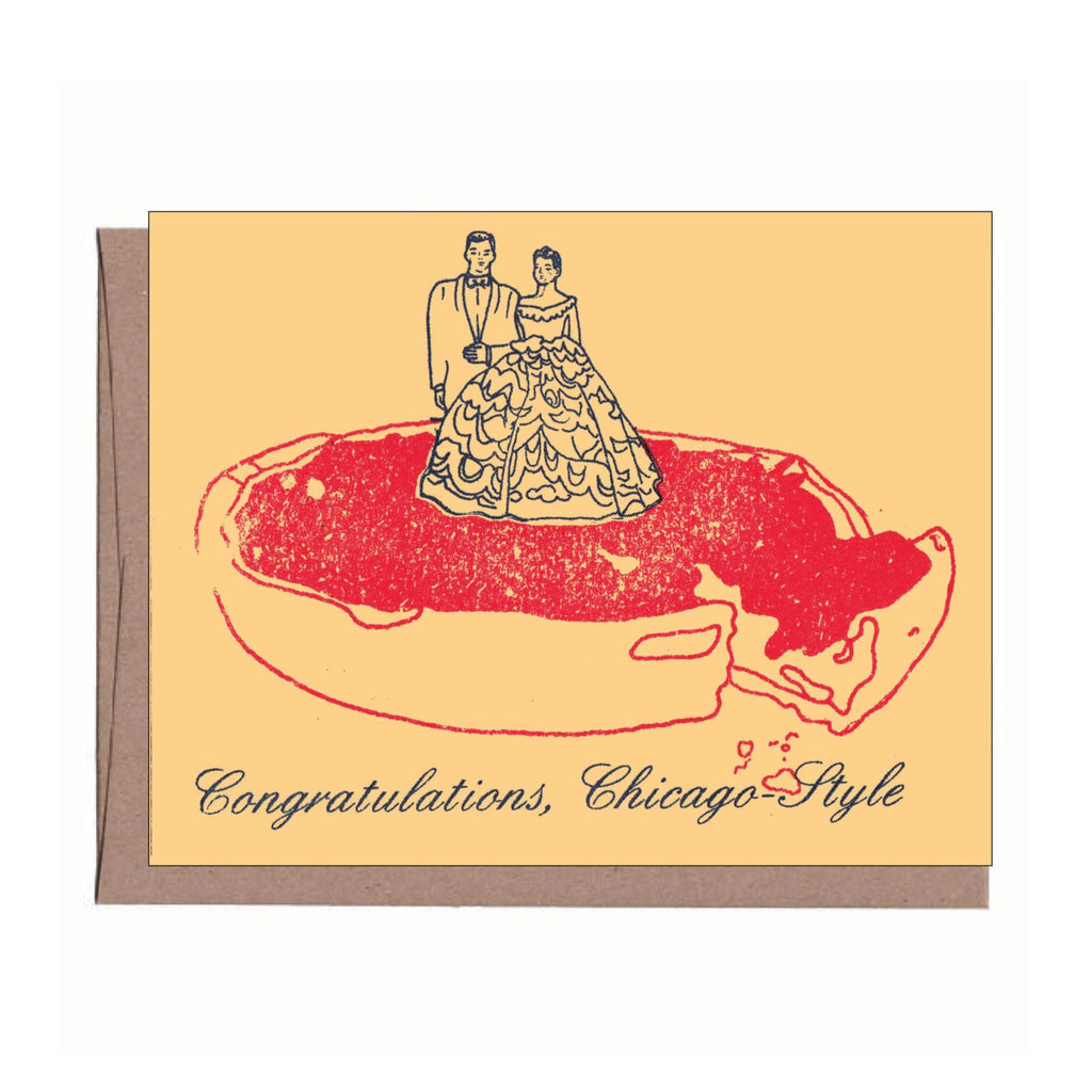 Chicago Deep Dish Wedding Card