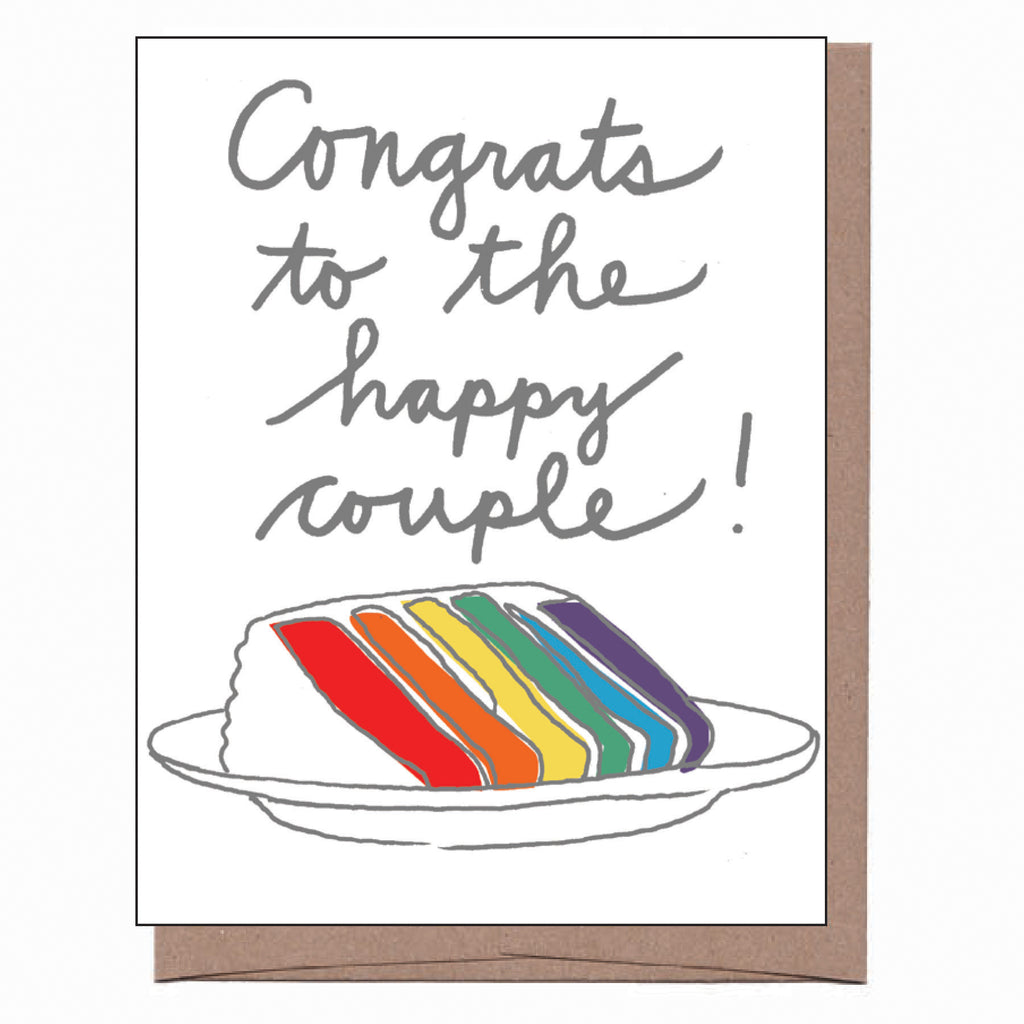 Rainbow Cake Wedding Card