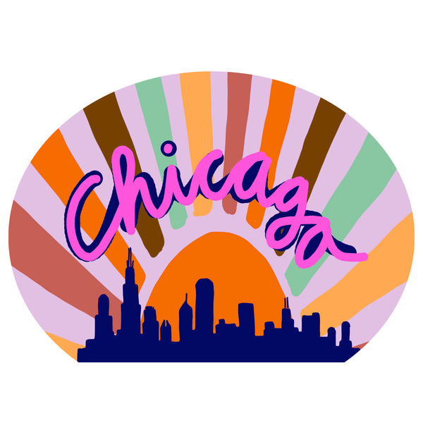 Chicago City Sunrise Sticker