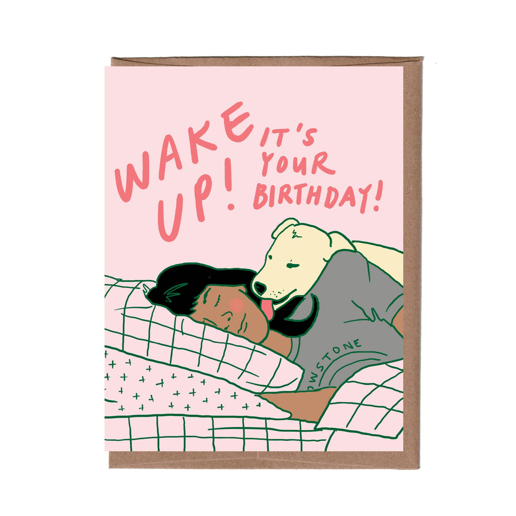 Wake Up Dog Birthday Card