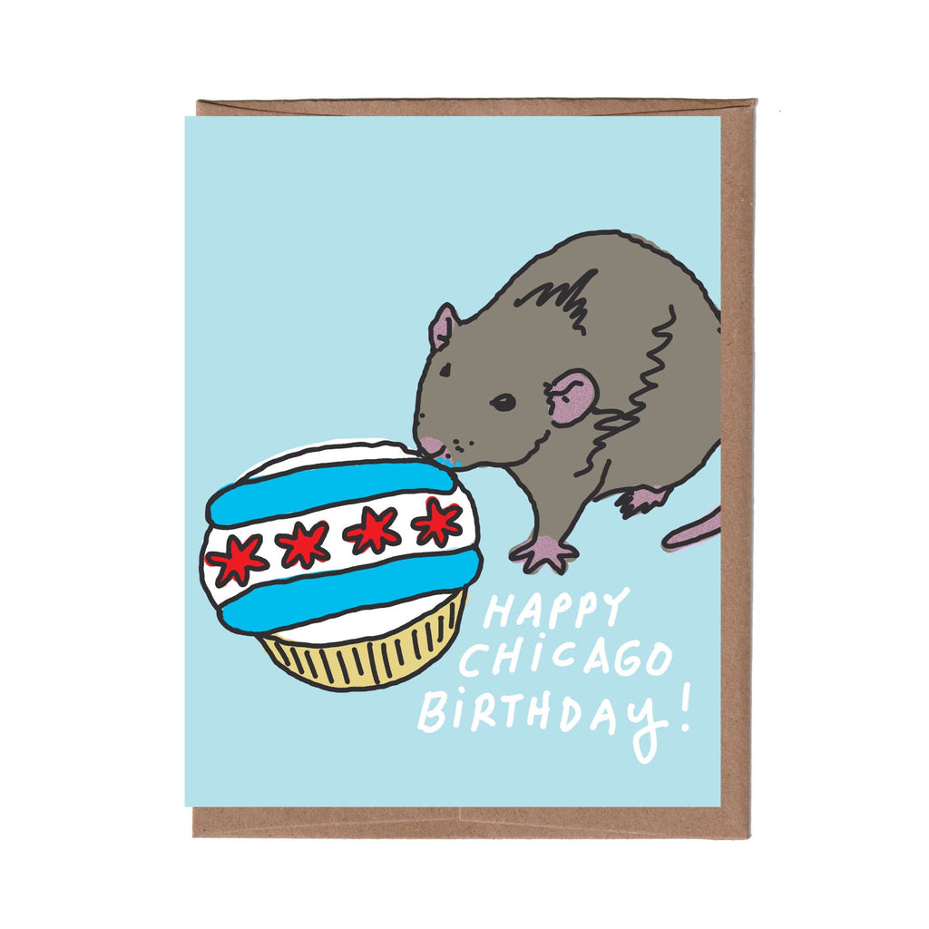 Chicago Rat Birthday Card