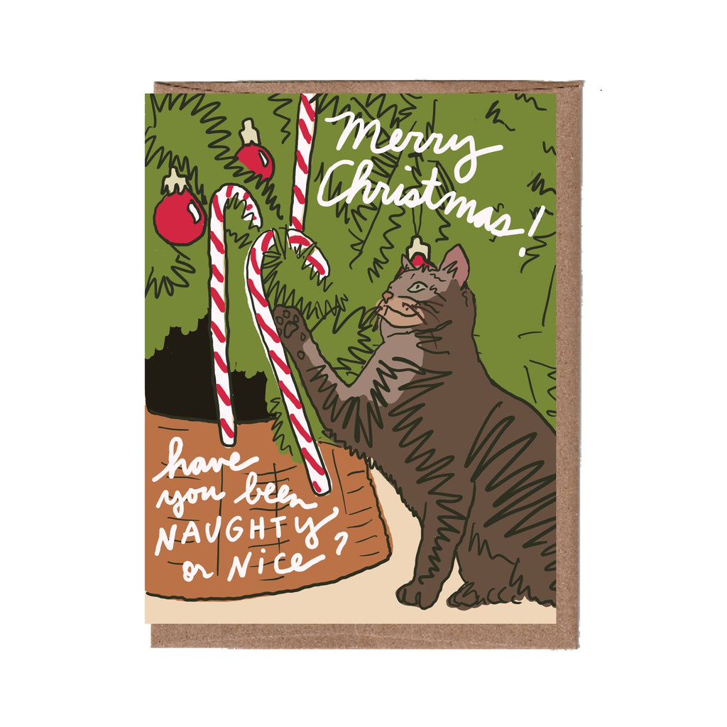 Scratch & Sniff Candy Cane Cat Holiday Card