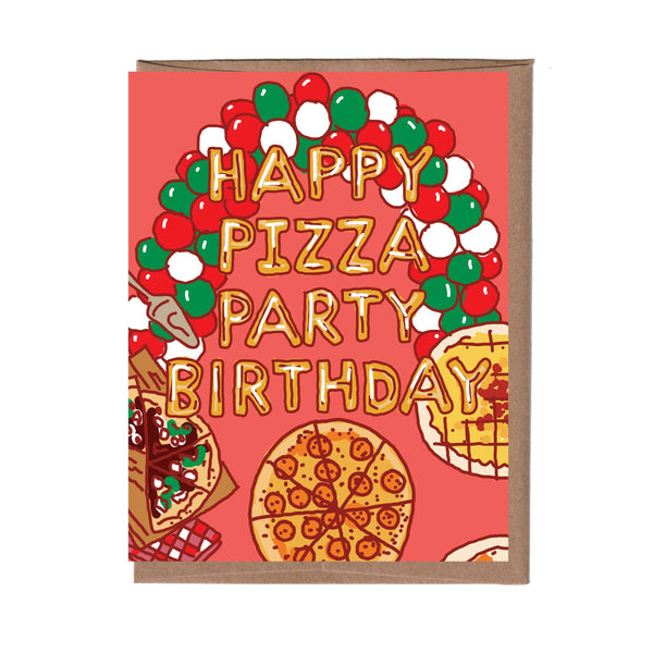 Scratch & Sniff Pizza Party Birthday Card