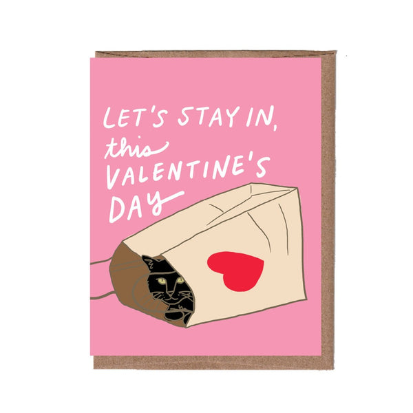 Cat in Bag Valentine Card