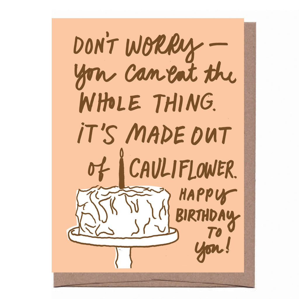 Cauliflower Birthday Cake Card