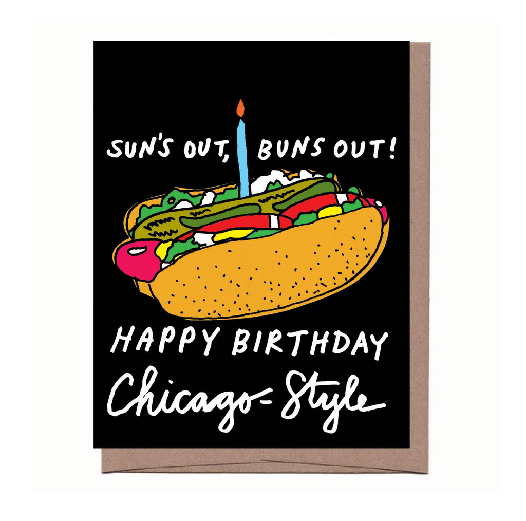 Buns Out Chicago Birthday Card