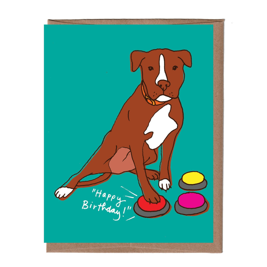 Dog Buttons Birthday Card