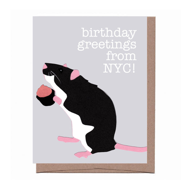 NYC Rat Birthday Card