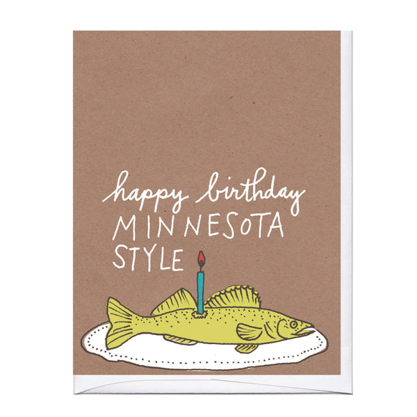 Minnesota Walleye Birthday Card