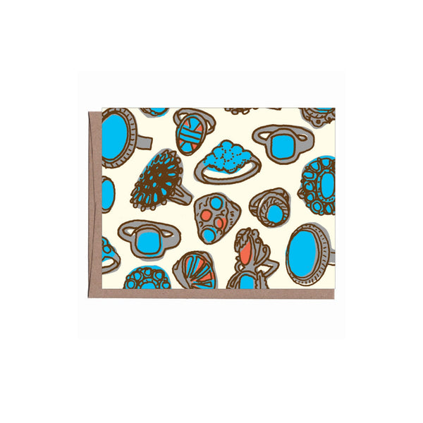 Turquoise Rings Note Card