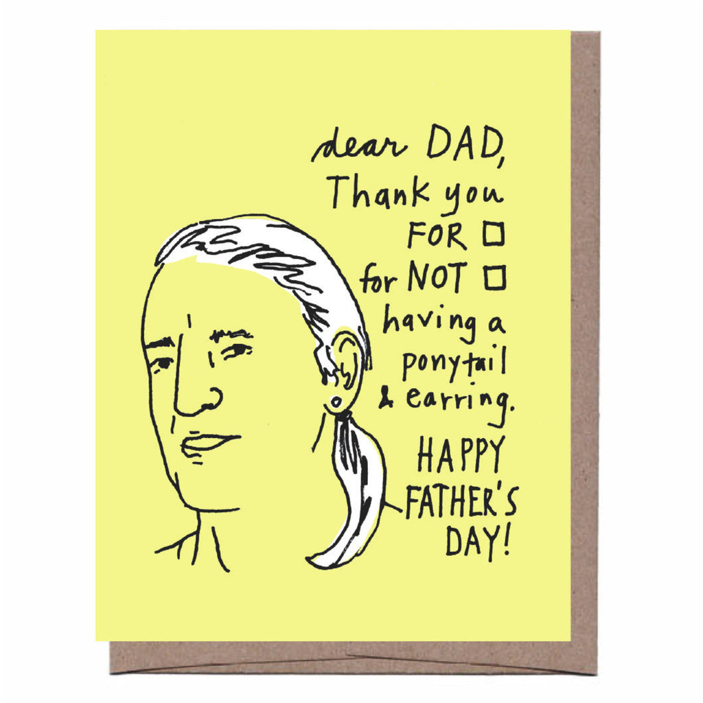 Ponytail & Earring Father's Day Card