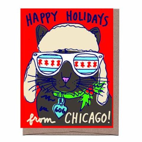 City Cool Cat Holiday Card