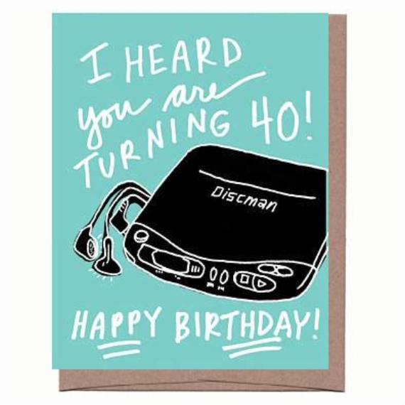 Discman 40th Birthday Card