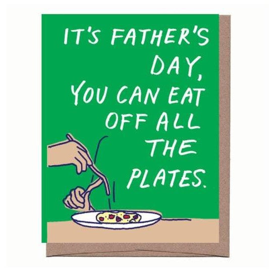 Eating off Plate Father's Day Card
