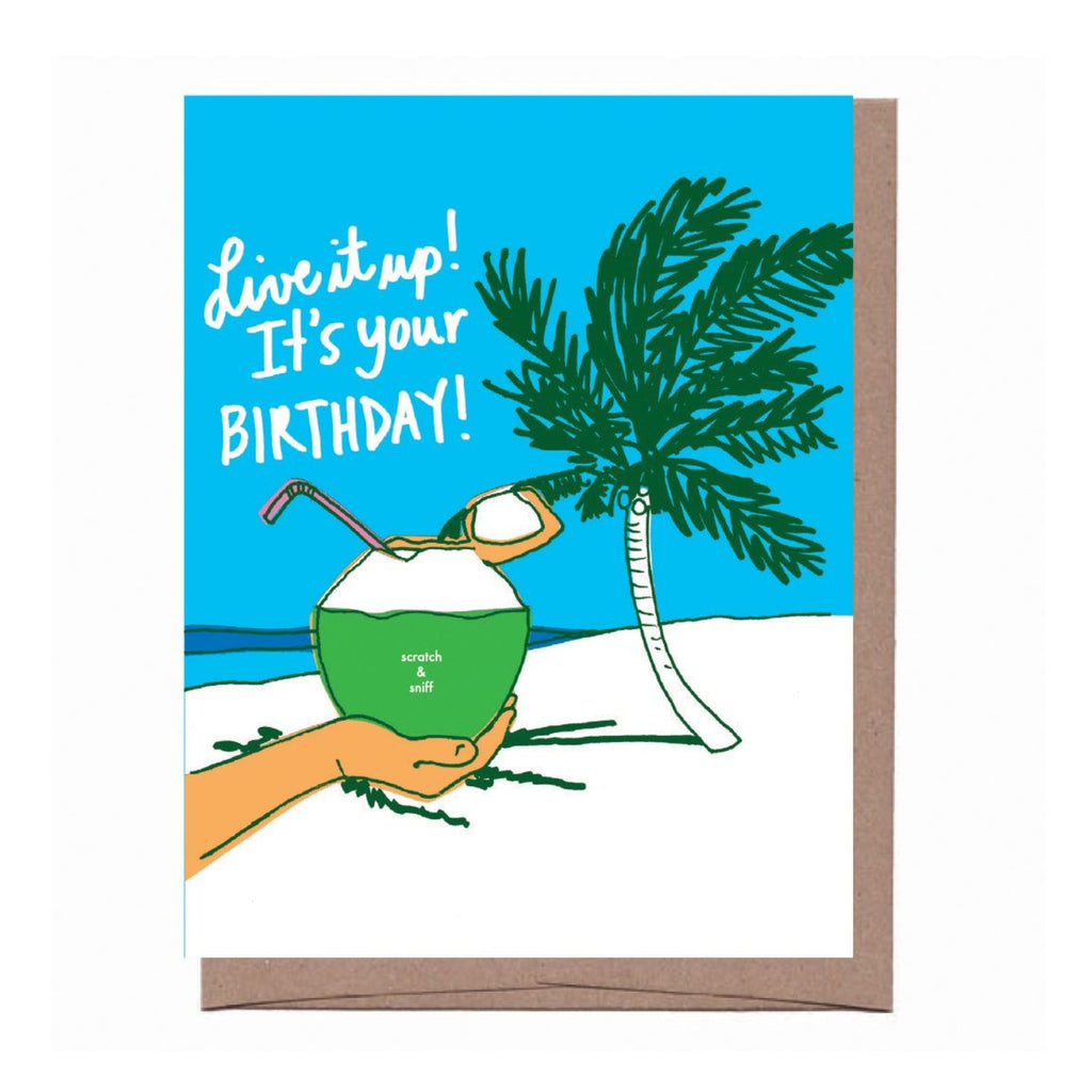 Scratch & Sniff Coconut Drink Birthday Card