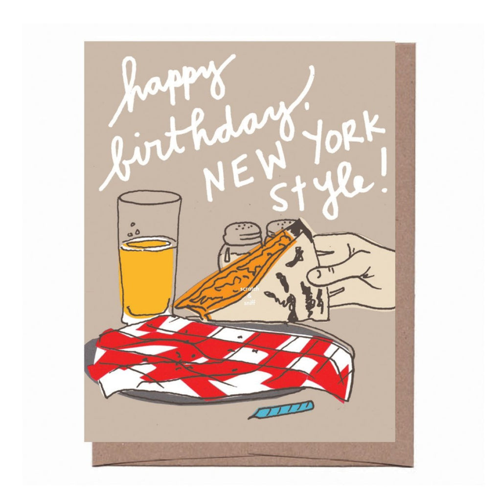 Scratch & Sniff NYC Pizza Birthday Card