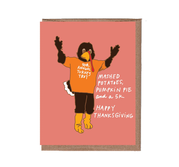 Turkey Trot Thanksgiving Card