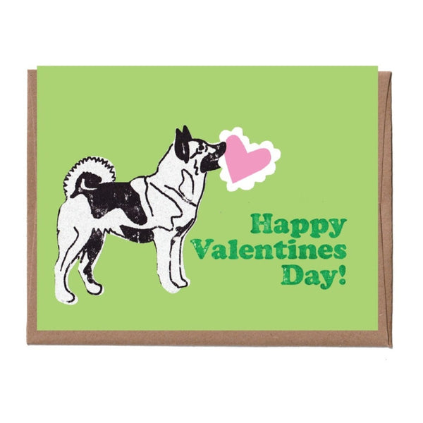 Norwegian Elkhound Valentine's Card