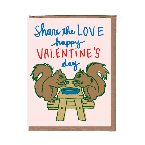 Squirrel Picnic Valentine Card