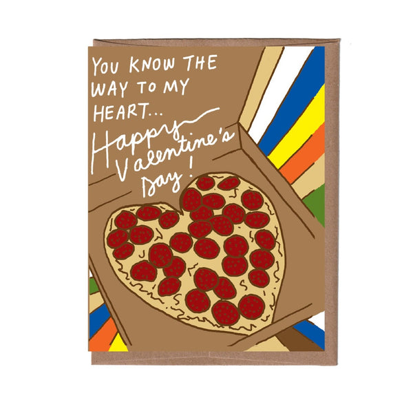 Heart Pizza Scratch & Sniff Valentine Card