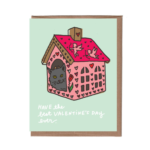 Cat House Valentine Card
