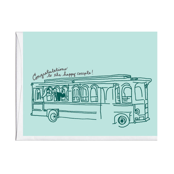Trolley Wedding Card