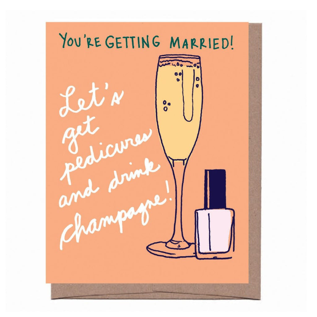 Champagne & Pedicure Wedding Card